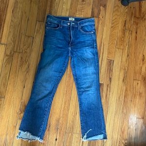 Mother insider crop step fray jeans in girl crush
